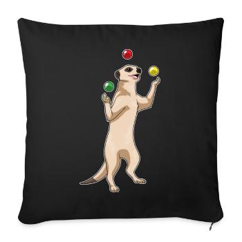 Meerkat juggler juggling - Sofa pillowcase 17,3'' x 17,3'' (45 x 45 cm) - black - Front