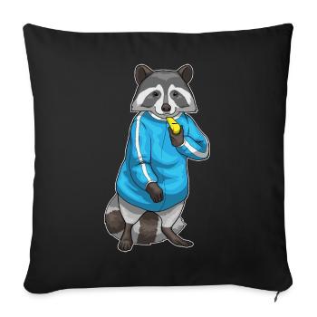 raccoon sport teacher school - Sofa pillowcase 17,3'' x 17,3'' (45 x 45 cm) - black - Front