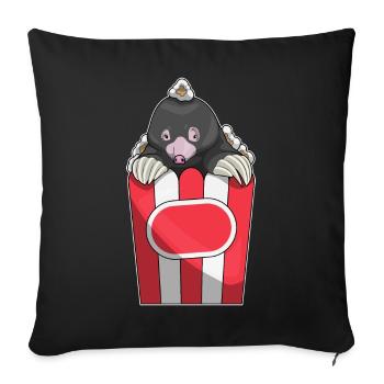 Maïs soufflé taupe - Housse de coussin décorative 45 x 45 cm - noir - Devant