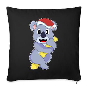 Chapeau de Père Noël Koala - Housse de coussin décorative 45 x 45 cm - noir - Devant