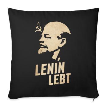 Lenin is alive - Sofa pillowcase 17,3'' x 17,3'' (45 x 45 cm) - black - Front
