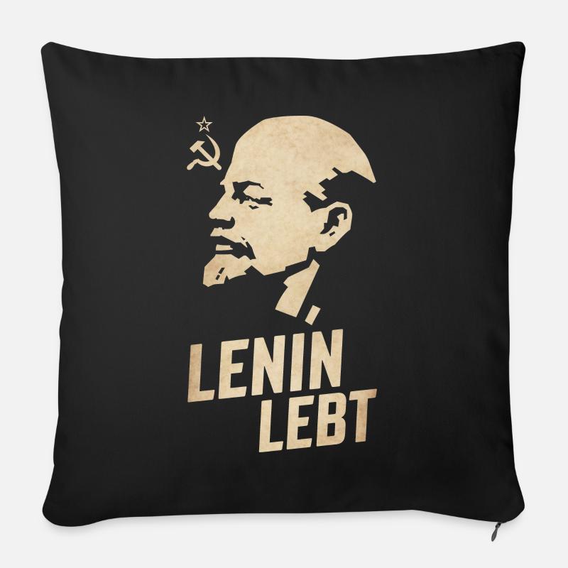 Lénine est vivant - Housse de coussin décorative 45 x 45 cm - noir