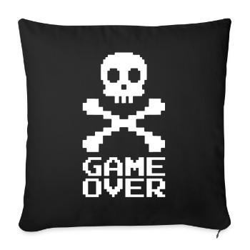 Fin de partie (blanc) - Housse de coussin décorative 45 x 45 cm - noir - Devant