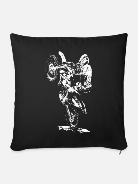 Motocross Rennen - Sofakissenbezug 45 x 45 cm - Schwarz