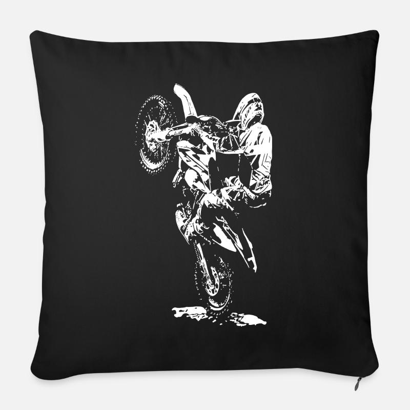 Motocross Rennen - Sofakissenbezug 45 x 45 cm - Schwarz