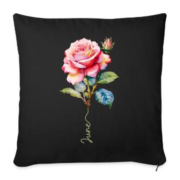 Painted Pink with Vibrant Details - Sofa pillowcase 17,3'' x 17,3'' (45 x 45 cm) - black - Front