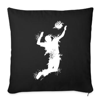 Volleyball Angriff Explosion Beachvolleyball Logo - Sofakissenbezug 45 x 45 cm - Schwarz - Vorne