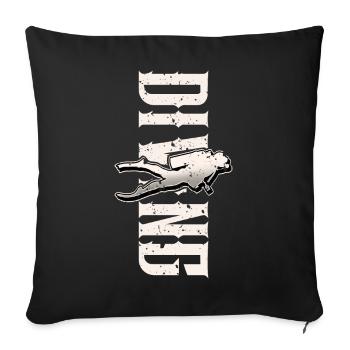 Taucher Tauchen - Sofakissenbezug 45 x 45 cm - Schwarz - Vorne