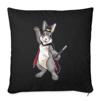 Bunny Wizard Wand - Sofa pillowcase 17,3'' x 17,3'' (45 x 45 cm) - black - Front