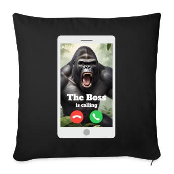 Votre patron vous appelle ! - Housse de coussin décorative 45 x 45 cm - noir - Devant