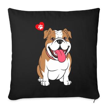Bouledogue - Housse de coussin décorative 45 x 45 cm - noir - Devant
