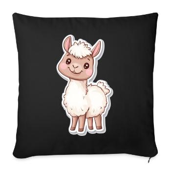 Llama Alpaca Llama Animal Gift - Sofa pillowcase 17,3'' x 17,3'' (45 x 45 cm) - black - Front