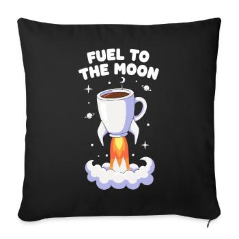 Coffee Rocket Moon Flight - Sofa pillowcase 17,3'' x 17,3'' (45 x 45 cm) - black - Front