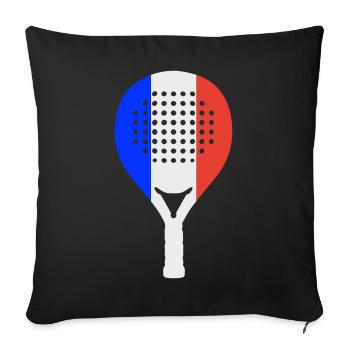 Padel-Frankreich - Sofakissenbezug 45 x 45 cm - Schwarz - Vorne