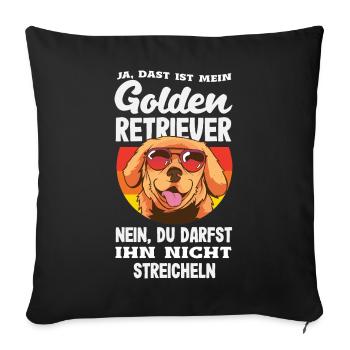 Golden Retriever Owner Owner Gift - Sofa pillowcase 17,3'' x 17,3'' (45 x 45 cm) - black - Front