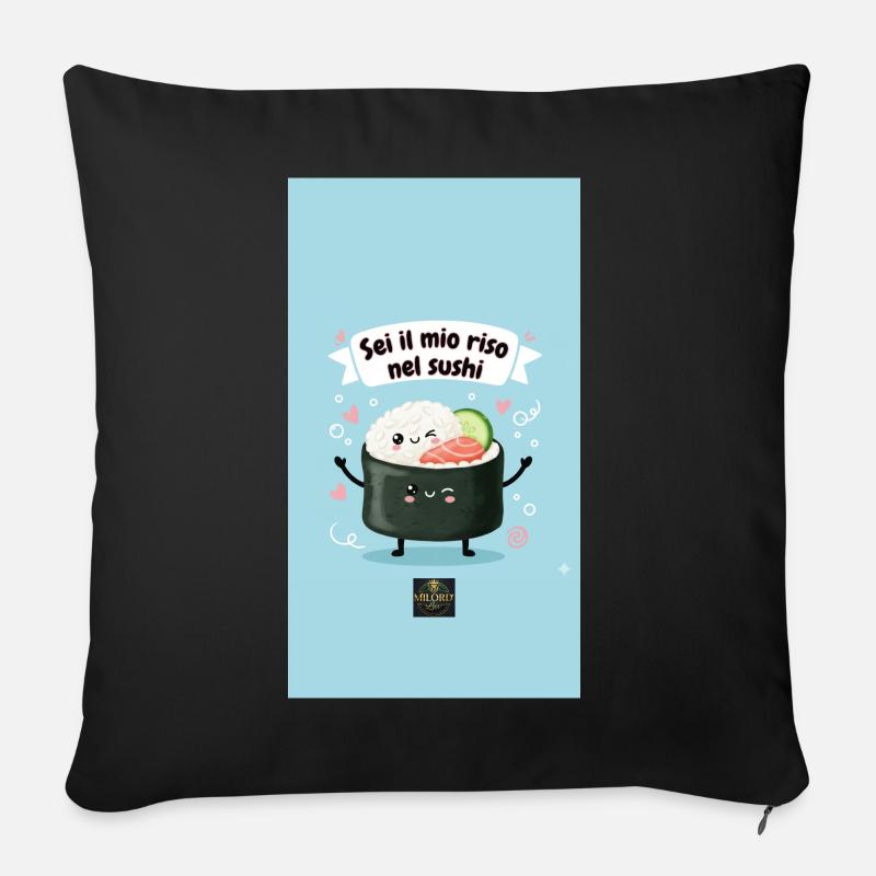 Tasty Threads Sushi - Sofakissenbezug 45 x 45 cm - Schwarz