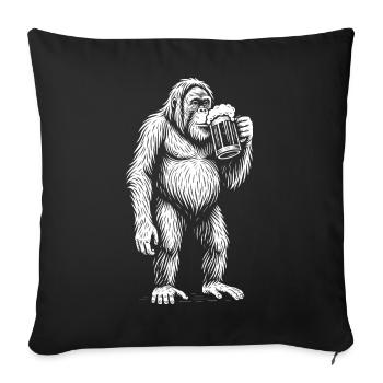 Beer Mug Monkey Silhouette - Sofa pillowcase 17,3'' x 17,3'' (45 x 45 cm) - black - Front