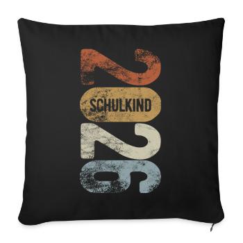 Enfant scolaire 2026 - Inscription scolaire - Première année - Housse de coussin décorative 45 x 45 cm - noir - Devant