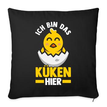 Éleveur de poulets Éleveur de ferme poussins - Housse de coussin décorative 45 x 45 cm - noir - Devant
