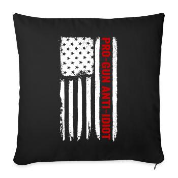 Pro-armes, anti-idiots - Housse de coussin décorative 45 x 45 cm - noir - Devant