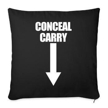 Blagues drôles sur le port d’armes dissimulées - Housse de coussin décorative 45 x 45 cm - noir - Devant