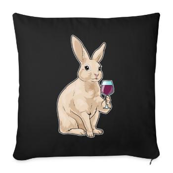 Vin rouge de lapin - Housse de coussin décorative 45 x 45 cm - noir - Devant