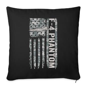 F-4 Phantom American Flag Camouflage militaire F4 - Housse de coussin décorative 45 x 45 cm - noir - Devant