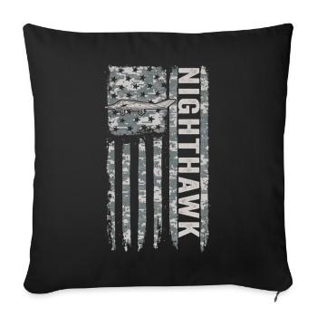 Nighthawk Camouflage militaire américain F117 - Housse de coussin décorative 45 x 45 cm - noir - Devant