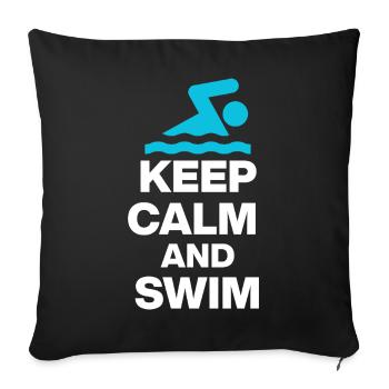 RESTE CALME ET NAGE, PLONGE-TOI ! CADEAU DE LA NATATION - Housse de coussin décorative 45 x 45 cm - noir - Devant