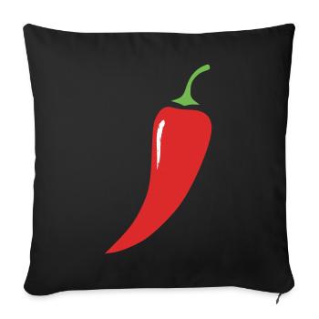 Légumes au piment rouge - Housse de coussin décorative 45 x 45 cm - noir - Devant