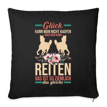 Reiten Pferdeliebhaber Reiterhof Pferde - Sofakissenbezug 45 x 45 cm - Schwarz - Vorne