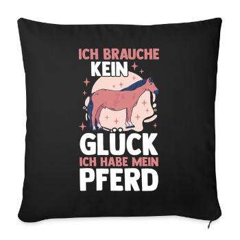 Reiten Pferdeliebhaber Reiterhof Pferde - Sofakissenbezug 45 x 45 cm - Schwarz - Vorne
