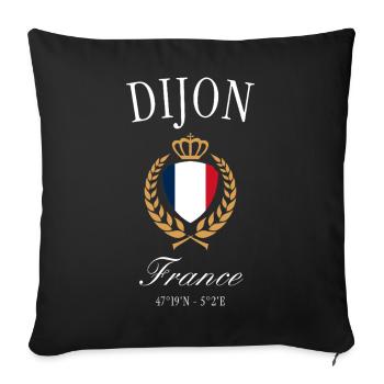 Dijon Frankreich Wappen Krone – Reise Souvenir - Sofakissenbezug 45 x 45 cm - Schwarz - Vorne