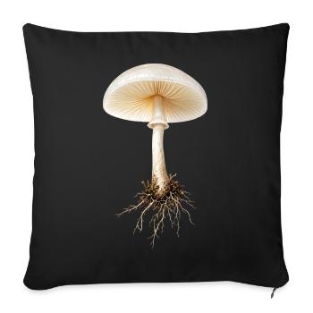 Porcelaine Champignon, hêtre, bave, Carotte, design naturel. - Housse de coussin décorative 45 x 45 cm - noir - Devant