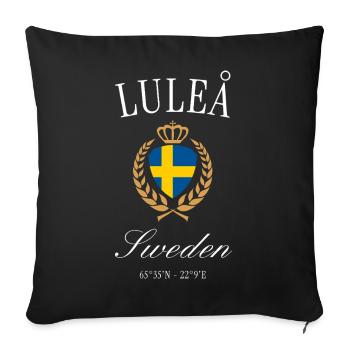 Luleå Schweden Wappen Krone – Reise Souvenir - Sofakissenbezug 45 x 45 cm - Schwarz - Vorne