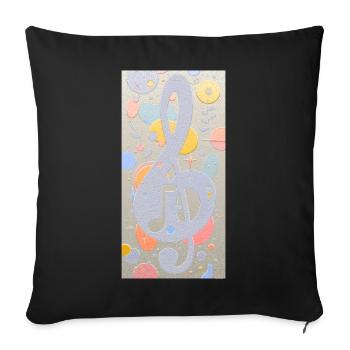 Abstract artwork with sheet music - Sofa pillowcase 17,3'' x 17,3'' (45 x 45 cm) - black - Front