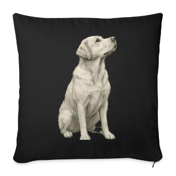 Cadeau de labrador pour propriétaires et fans de chiens - Housse de coussin décorative 45 x 45 cm - noir - Devant