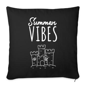 Ambiances d’été avec Sandcastle - Housse de coussin décorative 45 x 45 cm - noir - Devant