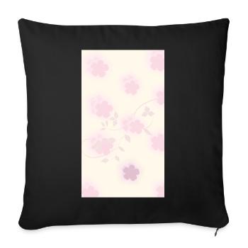 Bouquet de fleurs aquarelles roses - Housse de coussin décorative 45 x 45 cm - noir - Devant