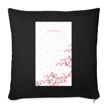 Bouquet de fleurs aquarelles roses - Housse de coussin décorative 45 x 45 cm - noir - Devant