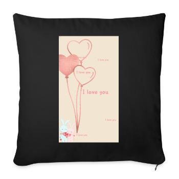 Bouquet de fleurs aquarelles roses - Housse de coussin décorative 45 x 45 cm - noir - Devant