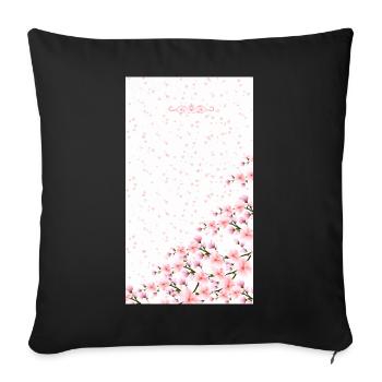 Bouquet de fleurs aquarelles roses - Housse de coussin décorative 45 x 45 cm - noir - Devant
