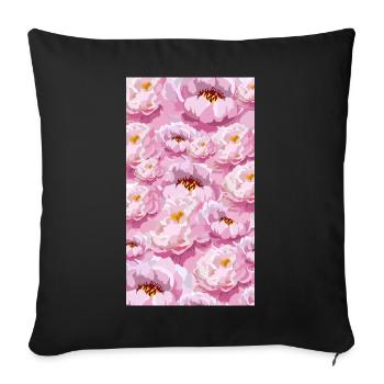 Bouquet de fleurs aquarelles roses - Housse de coussin décorative 45 x 45 cm - noir - Devant