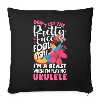 Funny Ukulele Designs and Sayings - Sofa pillowcase 17,3'' x 17,3'' (45 x 45 cm) - black - Front