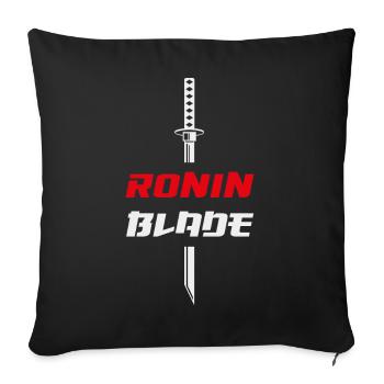 Ronin Klinge Samurai Katana - Sofakissenbezug 45 x 45 cm - Schwarz - Vorne