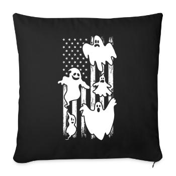 Ghost Halloween US Flag Halloween Ghost - Sofakissenbezug 45 x 45 cm - Schwarz - Vorne