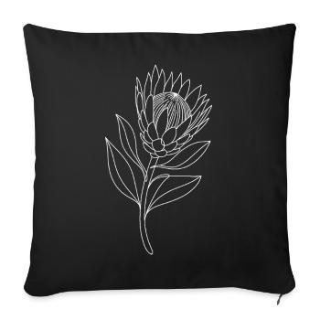 Protea Line Study on Black - Sofa pillowcase 17,3'' x 17,3'' (45 x 45 cm) - black - Front