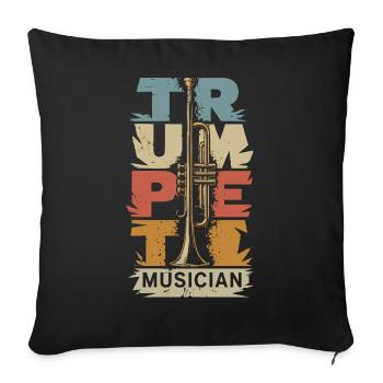 Music Trumpet Trumpet Player Musician Vintage - Sofa pillowcase 17,3'' x 17,3'' (45 x 45 cm) - black - Front