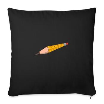 Crayon art peinture dessiner croquis cadeau mignon - Housse de coussin décorative 45 x 45 cm - noir - Devant
