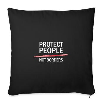 Personne n’est illégal - Housse de coussin décorative 45 x 45 cm - noir - Devant